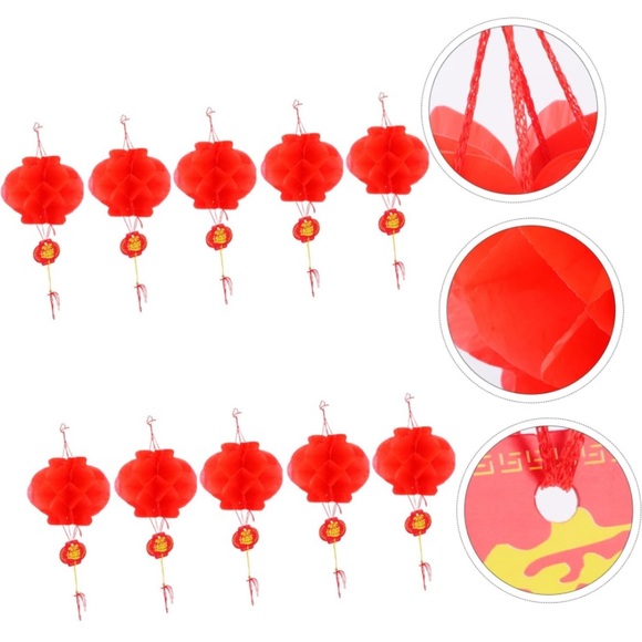 20pcs New Year Paper Lanterns Fall Decor, Hanging Decor Chic Spring Festival NEW - Picture 2 of 7